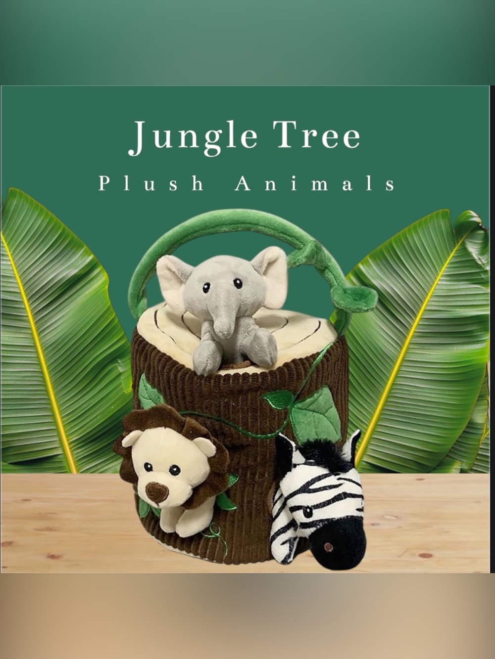 Moon & Stars Multi Piece Jungle Tree Plush Animals NWT